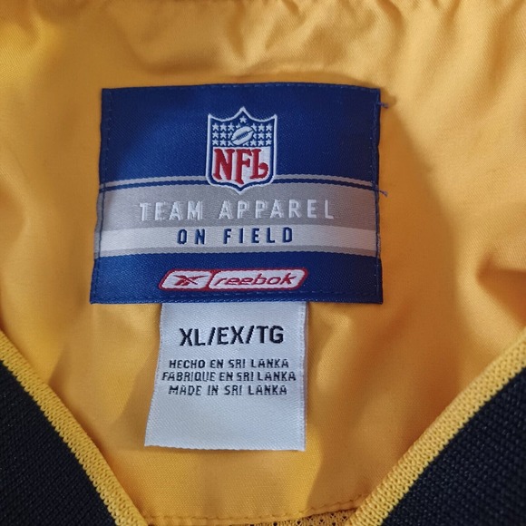 NFL Team Apparel On Field Adult XL STEELERS Pullover Jacket Black Yellow Reebok - Picture 8 of 11